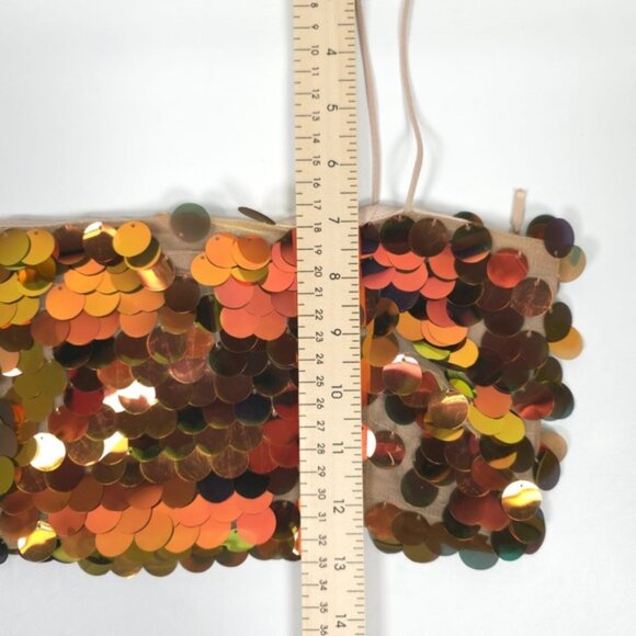 NWOT ZARA Metallic Gold SEQUIN Crop TOP Thin Straps 9406/103‎ Size XS - Picture 8 of 16